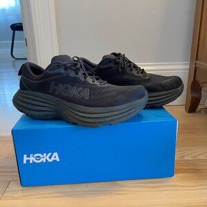 Men's Black Hoka Bondi 8 - Size 9.5 Wide